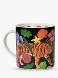 Karen Mabon Jungle Bone China Mug, 310ml, Black/Multi