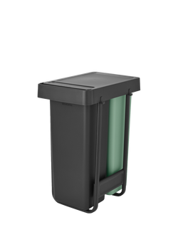 Brabantia Sort & Go Built-in Bin, 2 x 30L - view 2, Dark Grey/Jade Green