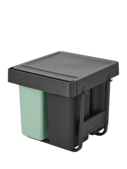 Brabantia Sort & Go Built-in Bin, 10+10+20L - view 2, Dark Grey/Jade Green