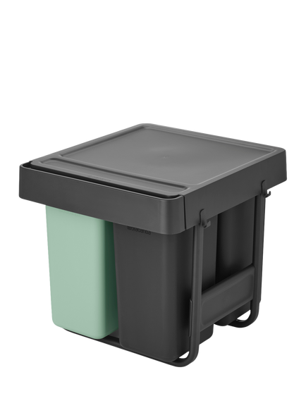 Brabantia Sort & Go Built-in Bin, 10+10+20L - view 2, Dark Grey/Jade Green