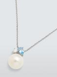 Lido Freshwater Pearl and Cubic Zirconia Button Pendant Necklace