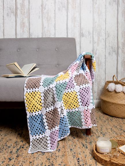 Wool Couture Granny Square Blanket Crochet Kit, Multi