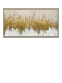 John Lewis Julia Purinton 'Glimmer' Framed Canvas Print, 66 x 126cm, Gold, Gold