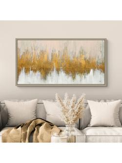 John Lewis Julia Purinton 'Glimmer' Framed Canvas Print, 66 x 126cm, Gold - view 2, Gold