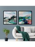 John Lewis Georgia Elliot 'Shift Skies' Framed Prints, 84.5 x 84.5cm, Green