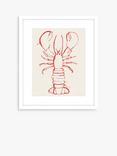 John Lewis Lucy Deaner 'Lobster' Framed Print & Mount, 63.5 x 53.5cm, Red