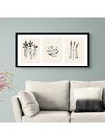 John Lewis Lucy Deaner 'Garden Trio' Framed Print, 48.5 x 103.5cm, Black