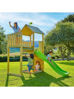 TP Toys Skywood Wooden Climbing Frame with Sky Deck and Slide, Multi