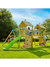 TP Toys Skywood Wooden Climbing Frame with Skyline and Flying Fox Sky Deck and Slide