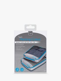 Go Travel Twin Packing Cubes, Grey/Blue