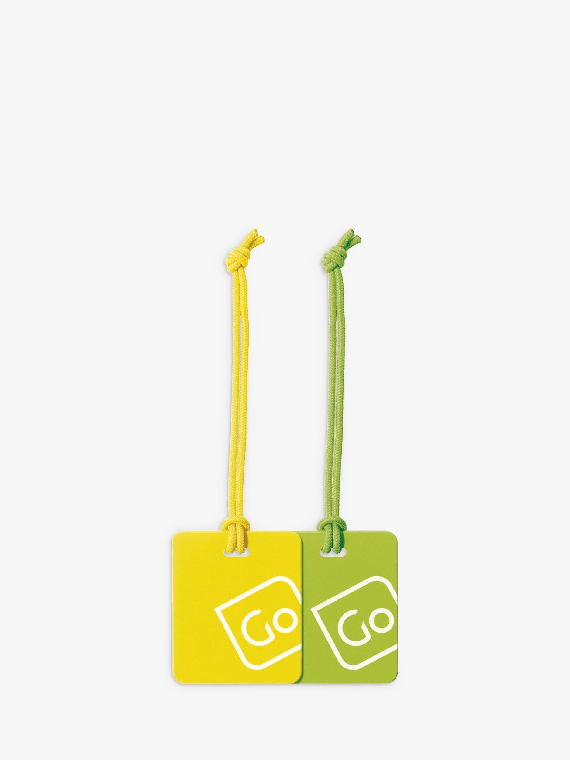 Go Travel Luggage Tags Twin Pack Yellow Green