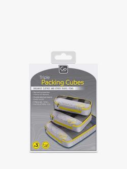 Go Travel Triple Packing Cubes, Grey/Yellow