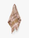 Bronte by Moon British Wool Contemporary Check Throw, Pink/Camel