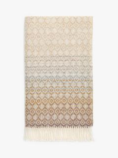 Bronte by Moon Ombre Diamond British Wool Throw, Natural