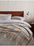 John Lewis Cable Check Shetland Lambswool Throw, Multi