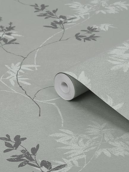 Laura Ashley Mari Wallpaper - view 2, Mineral Green