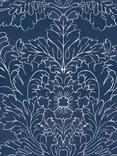 Laura Ashley Silchester Wallpaper, Midnight Sea Blue