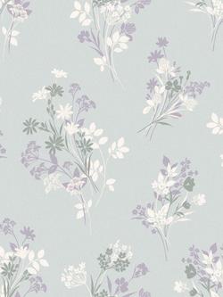 Laura Ashley Igerna Wallpaper, Pale Duck Egg Blue