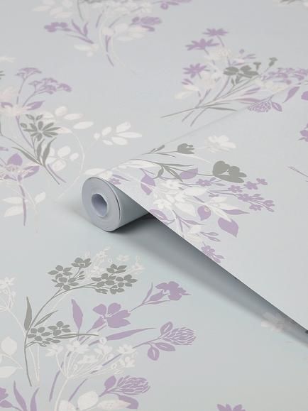 Laura Ashley Igerna Wallpaper - view 2, Pale Duck Egg Blue
