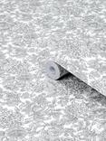 Laura Ashley Louise Wallpaper, Slate Grey