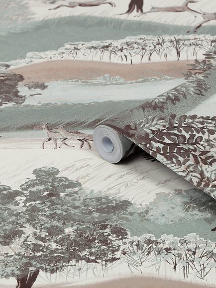 Laura Ashley Harting Wallpaper, Jade Green - view 2, Jade Green