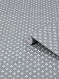 Laura Ashley Trefoil Wallpaper, Slate Grey