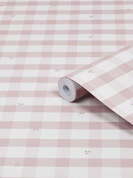 Laura Ashley Gingham Wallpaper, Pale Amethyst - view 2, Pale Amethyst Purple