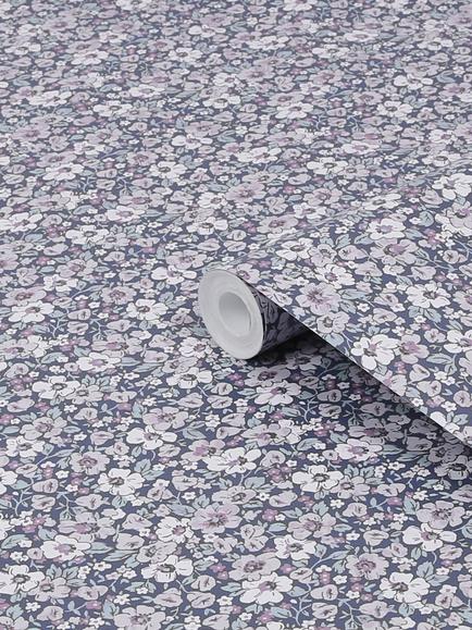 Laura Ashley Libby Wallpaper, Purple - view 2, Purple