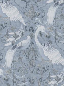 Laura Ashley Tregaron Wallpaper, Midnight Blue