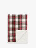 John Lewis Plaid Check Faux Fur Bedspread, Multi