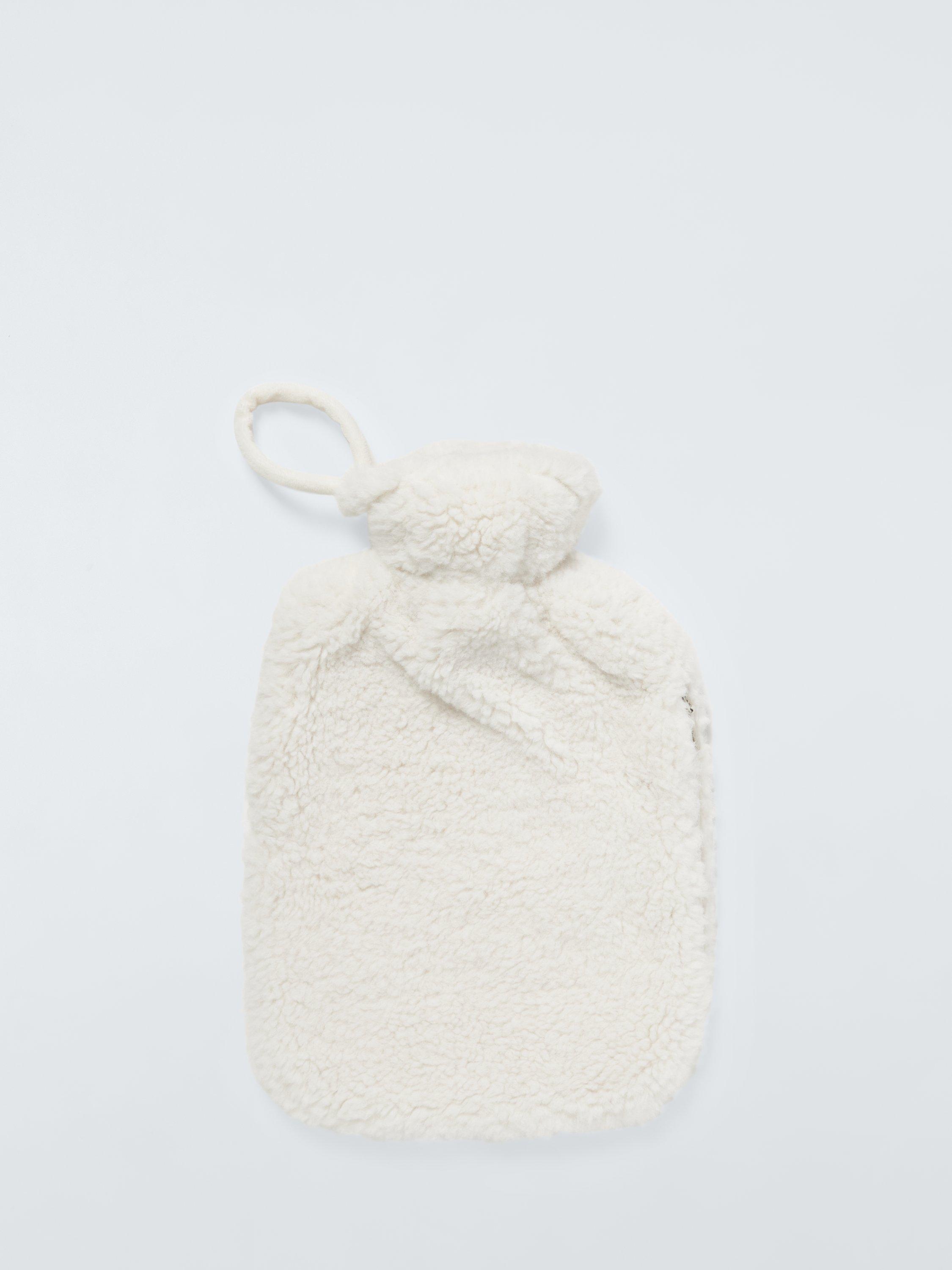 John Lewis Teddy Fleece Hot Water Bottle, Marshmallow