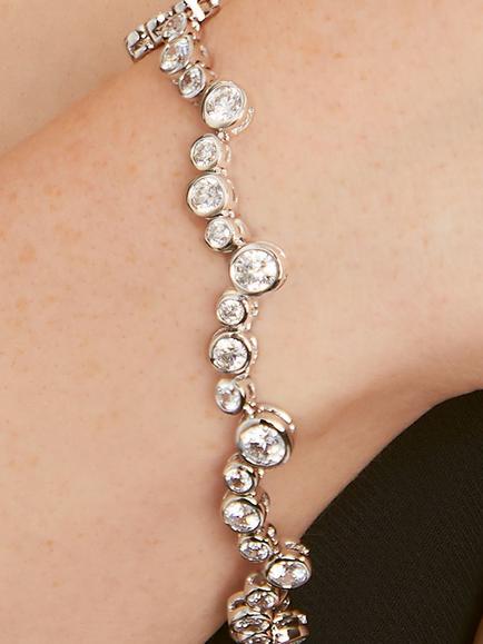 Jools by Jenny Brown Cubic Zirconia Bubble Bracelet - view 2, Silver