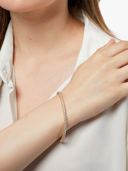 Jools by Jenny Brown 3mm Cubic Zirconia 59 Stone Tennis Bracelet - view 2, Gold