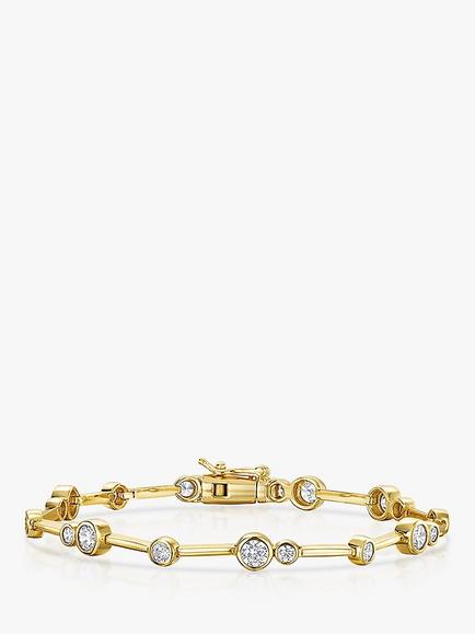 Jools by Jenny Brown Cubic Zirconia Bubble Line Bracelet, Gold