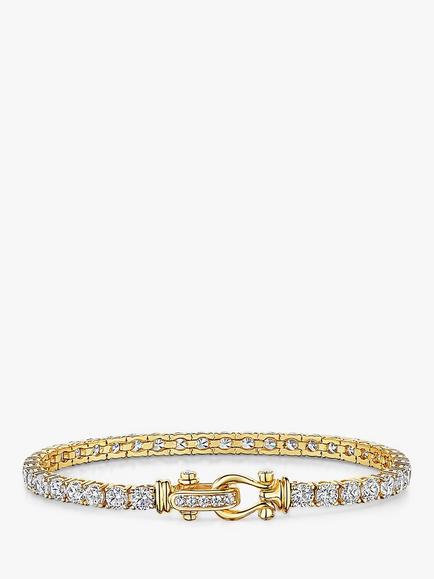 Jools by Jenny Brown 37 Stone Cubic Zirconia Tennis Bracelet, Gold