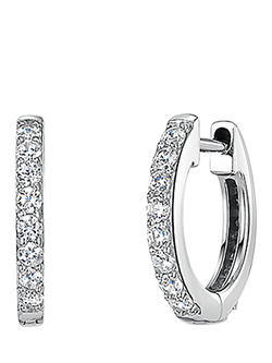 Jools by Jenny Brown Cubic Zirconia Huggie Hoop Earrings, Silver
