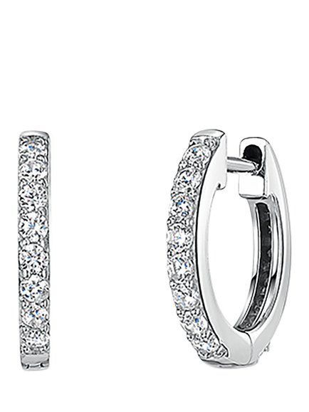 Jools by Jenny Brown Cubic Zirconia Huggie Hoop Earrings, Silver