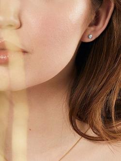 Jools by Jenny Brown 3mm Cubic Zirconia Rubover Stud Earrings - view 2, Silver