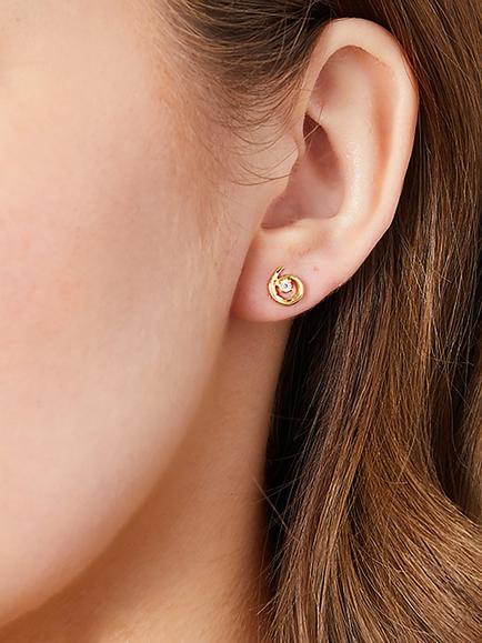 Jools by Jenny Brown Cubic Zirconia Twirl Stud Earrings - view 2, Gold