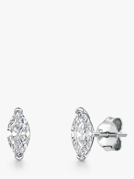 Jools by Jenny Brown Marquise Cubic Zirconia Stud Earrings, Silver, Silver