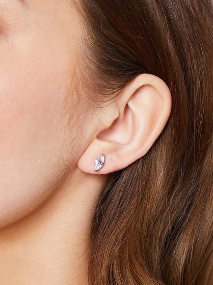 Jools by Jenny Brown Marquise Cubic Zirconia Stud Earrings, Silver - view 2, Silver