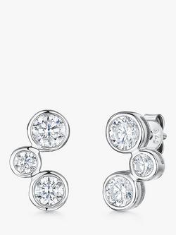 Jools by Jenny Brown Cubic Zirconia Bubble Earrings, Silver