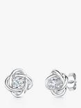 Jools by Jenny Brown Woven Cubic Zirconia Stud Earrings, Silver