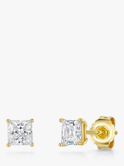 Jools by Jenny Brown Cubic Zirconia Stud Earrings, Gold, Gold