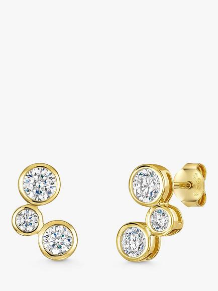 Jools by Jenny Brown Cubic Zirconia Bubble Earrings, Gold