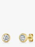 Jools by Jenny Brown 6mm Cubic Zirconia Rubover Stud Earrings, Gold