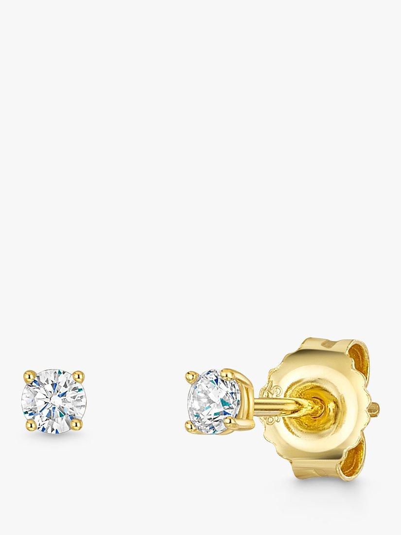 Jools By Jenny Brown Round Cubic Zirconia Stud Earrings, Gold