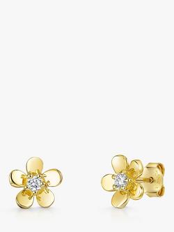 Jools by Jenny Brown Cubic Zirconia Flower Stud Earrings, Gold, Gold