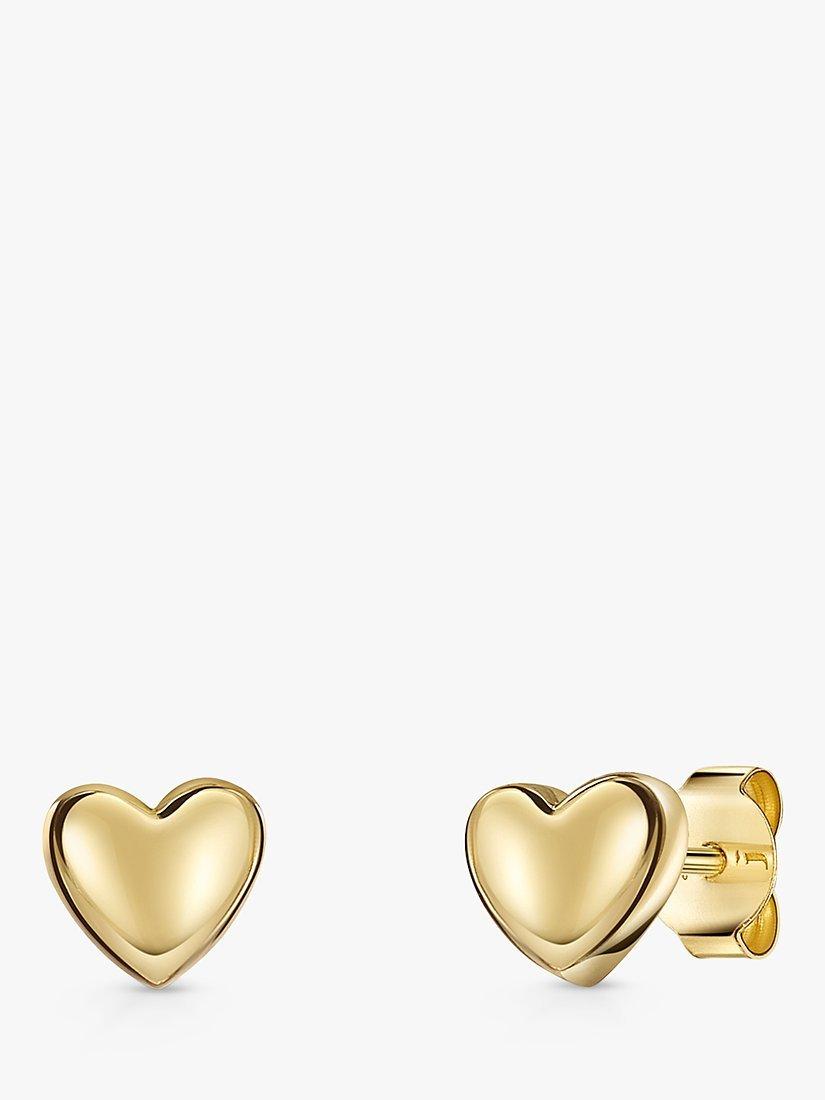 Product image 1 of 4, which shows Jools by Jenny Brown Polished Heart Stud Earrings, Gold