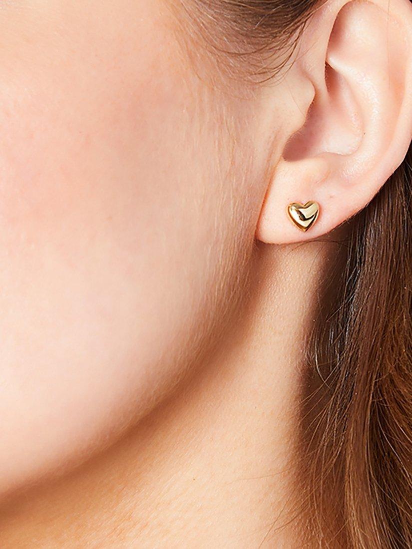 Product image 3 of 4, which shows Jools by Jenny Brown Polished Heart Stud Earrings, Gold